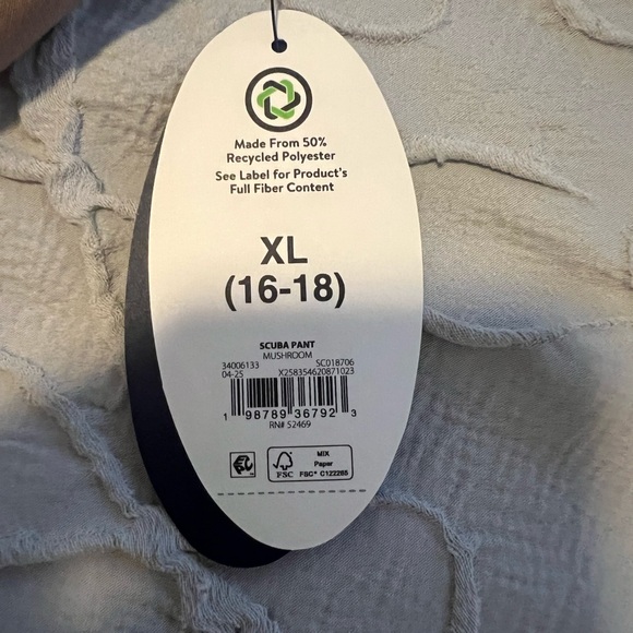 Scoop Womens Ultimate Scubaknit Seamed Sweatpants Color Mushroom XL (0552) - Picture 8 of 11